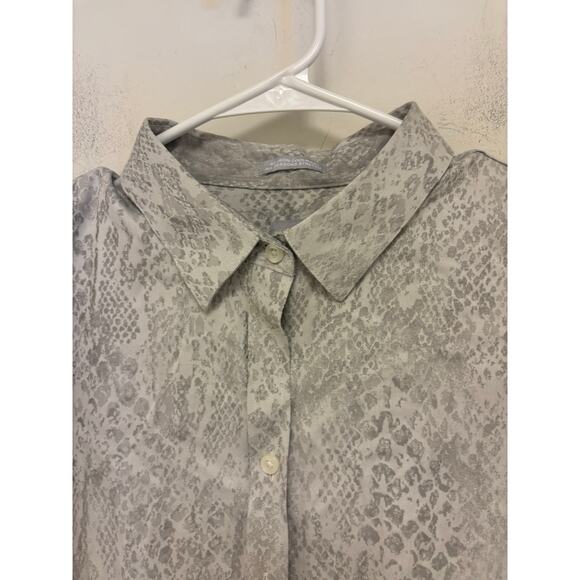 Chico's Python Classic Shirt Luna Gray NWT Size 16 Petite - Picture 3 of 7